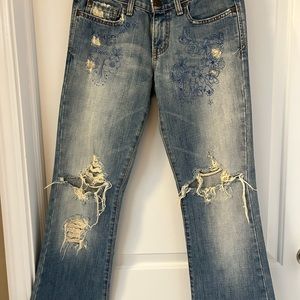 Abercrombie & Fitch Jeans - destructed flare jeans with original AF designs